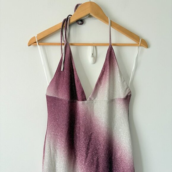 Princess Polly Alexa Sparkle Halter Midi Dress NWT Purple White Size 8 - Picture 4 of 7